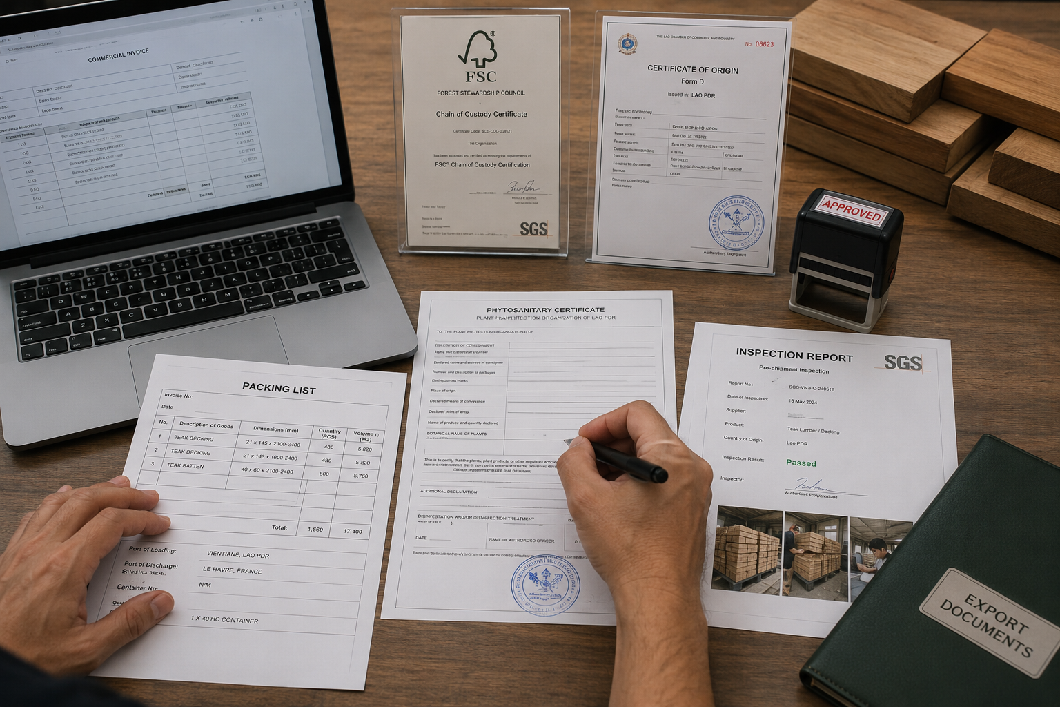 Documents d’un dossier export bois